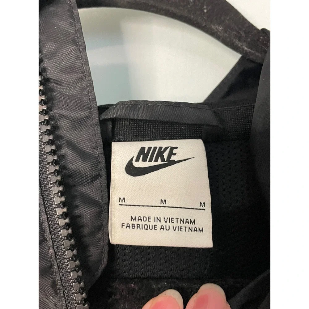 Nike Kids Windbreaker Jacket Black‎ Multi Color Abstract Print Size M